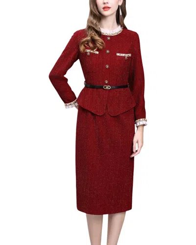 Lanelle Midi Dress In Burgundy