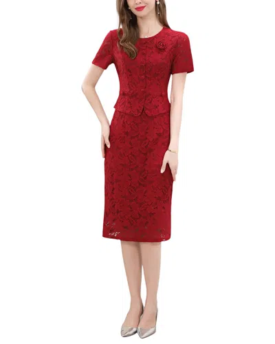 Lanelle Midi Dress In Red