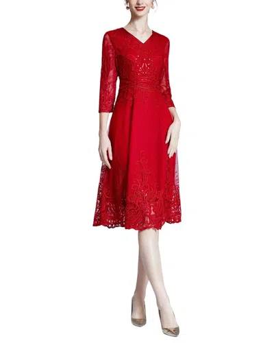 Lanelle Midi Dress In Red