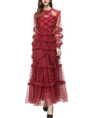 Lanelle Midi Dress In Burgundy
