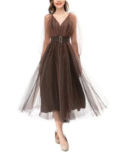 Lanelle Midi Dress In Dark Brown
