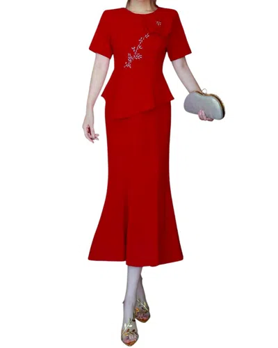 Lanelle Midi Dress In Red