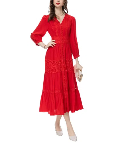 Lanelle Midi Dress In Red