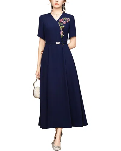 Lanelle Printed Maxi Dress In Blue