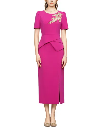 Lanelle Printed Midi Dress In Pink
