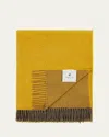 Lanerossi Everest Color Reversible Cashmere Throw, 51" X 70" In Mustard