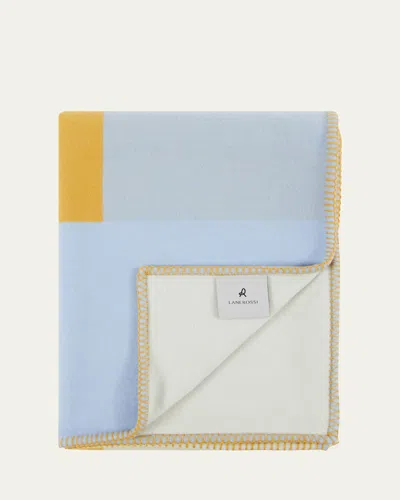 Lanerossi Malmo Wool Throw, 51" X 70" In Yellow Blue