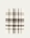 Lanerossi Natural Plaid Wool Throw, 51" X 78" In Gray