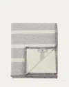 Lanerossi Optical Double-face Reversible Wool/cashmere Throw, 51" X 70" In Gray