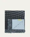 Lanerossi Tiglio Reversible Wool Throw, 51" X 70" In Light Blue