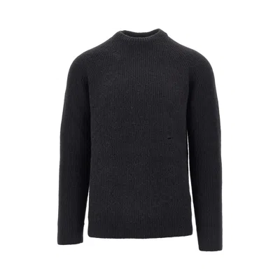 Laneus Alpaca-wool Blend Crewneck Sweater In Black