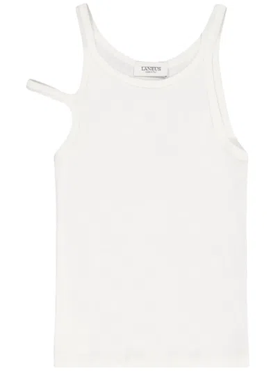Laneus Asymmetric Tank Top In White