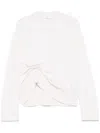 Laneus Asymmetrical Crew-neck Sweater In White