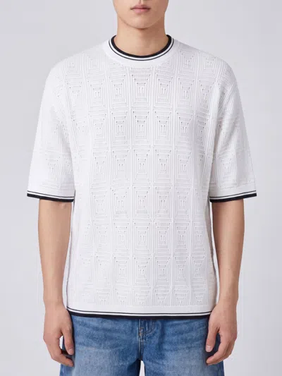 Laneus Basic Cotton T-shirt In White