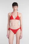 Laneus Knitted Bikini Set In Red