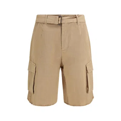 Laneus Beige Cotton Bermuda Shorts In Neutral