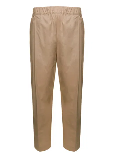 Laneus Beige Loose Elasticated Pants In Brown