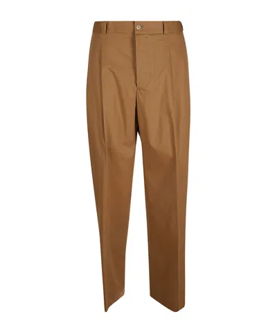 Laneus Belt-loop Casual Pants In Brown