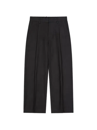 Laneus Belt-loop Pleated Trousers In Black