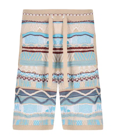 LANEUS LANEUS KNITTED JACQUARD SHORTS