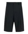 Shop Laneus Wide-leg Shorts In Black