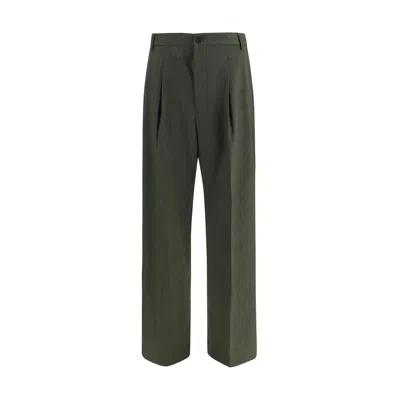 Laneus Bicolor Wool Oves Aries Casual Pants In Green