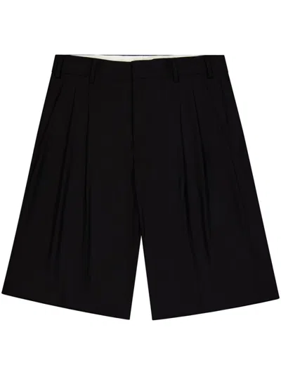 LANEUS BLACK BERMUDA SHORTS