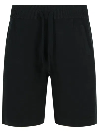 LANEUS LANEUS BLACK COTTON BERMUDA SHORTS