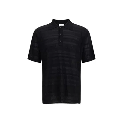 Laneus Black Cotton Polo Men's Shirt