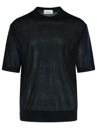 Laneus Black Crew-neck Short-sleeve T-shirt