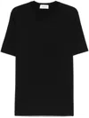Laneus Black Cotton-blend Crew-neck T-shirt In Black