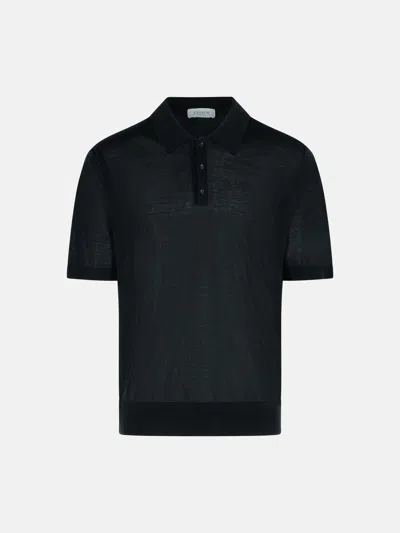 Laneus Black Lyocell Polo Shirt