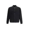 Laneus Black Merino Wool Bomber In Black