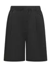 Laneus Black Solid Shorts In Black