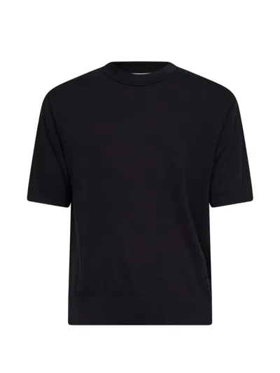 Laneus Crew Neck Short Sleeve T-shirt In Black
