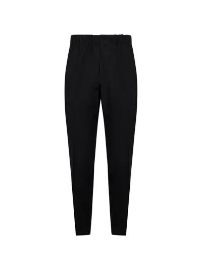 Laneus Black Tapered Trousers In Blue