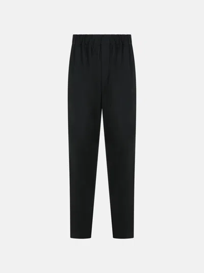 Laneus Black Virgin Wool Trousers