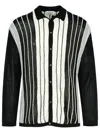 Laneus Viscose Blend Sweater Striped Pattern In Black