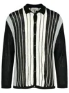 Laneus Viscose Blend Sweater Striped Pattern In Black