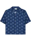 Laneus Boxy Bowling Shirt In Blue