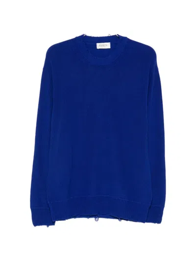 Laneus Boxy Fit Sweater In Blue