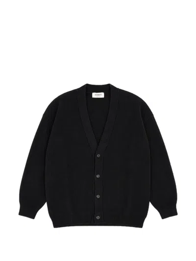 Laneus Boxy-fit Button-up Cardigan In Black