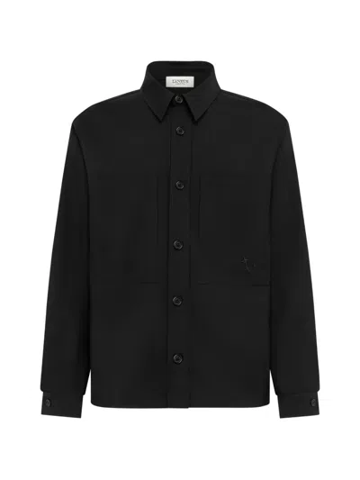 Laneus 박시 핏 포켓 디테일 셔츠 In Black