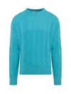Laneus Cable-knit Jumper In Blue