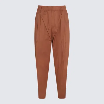 Laneus Brown Chocolate Cotton Stretch Pants