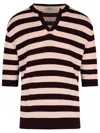 Laneus Brown Cotton Sweater In Multi