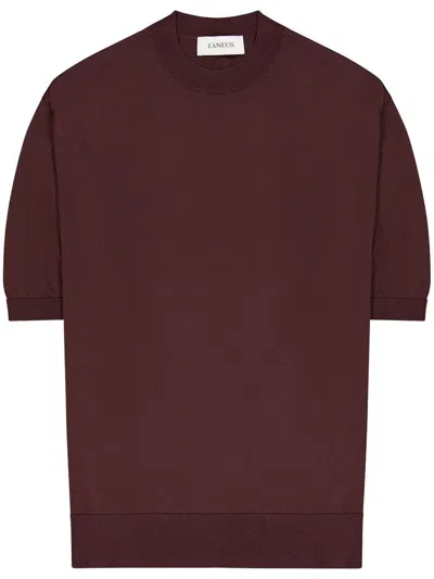 Laneus Brown Crew-neck Short-sleeve T-shirt