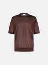 Laneus Brown Lyocell Sweater In Brown