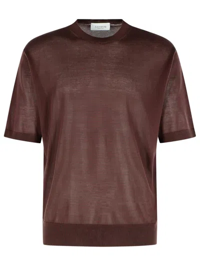 LANEUS BROWN LYOCELL SWEATER
