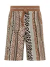 Laneus Patterned Drawstring Shorts In Multi